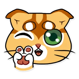 ✌ gato, emoji, lindo, animal, pegatina whatsapp sticker