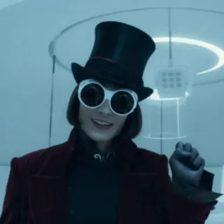 🎩 Willy Wonka Charlie and the Chocolate Factory Willy Wonka, Schokoladenfabrik, Film, Johnny Depp, Fantasy, Charakter telegram sticker