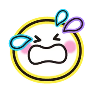 ❤️ emoji, sad, concerned, crying, expression, cartoon whatsapp sticker