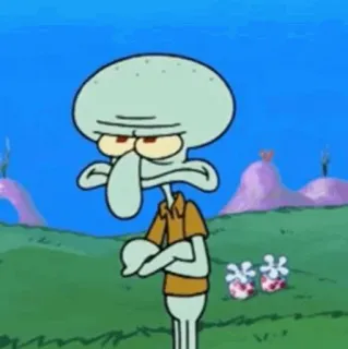 🍔 Squidward Spongebob Squarepants Carlo Tentacule, Bob l'éponge, personnage de dessin animé, humeur, grincheux, agacé telegram sticker