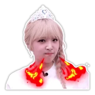 😤 femme, princesse, feu, couronne, blonde, fille telegram sticker