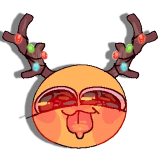 😝 emoji, navidad, reno, luces telegram sticker