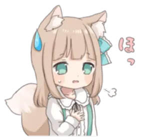 😥 ほっ Anime, Garota, Raposa, Kawaii, Bonito, Suor, Alívio whatsapp sticker
