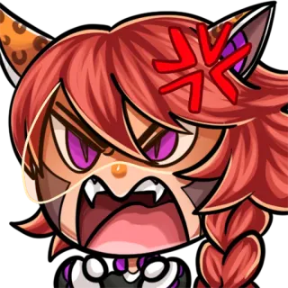😡 boos, anime, cartoon, kat, katachtig, personage telegram sticker