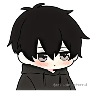 ☺️ anime, sticker, cartoon, sad, boy telegram sticker