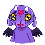 😭 Ziege, Teufel, Cartoon, Kreatur, Horror whatsapp sticker