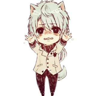 😿 Anime, Manga, Kawaii, Chibi, Süß, Hundeohren, Weinend telegram sticker