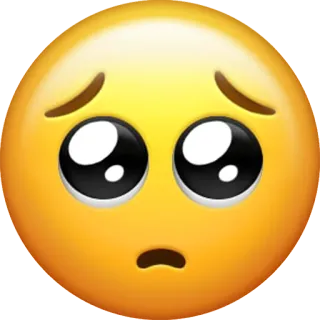 🥺 emoji, sad, pleading, eyes, face, yellow telegram sticker