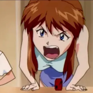 ❤️ Asuka Langley Soryu Neon Genesis Evangelion anime, character, angry, girl, asuka telegram sticker