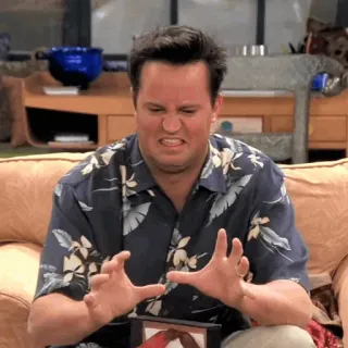 🤮 Chandler Bing Friends Chandler Bing, Matthew Perry, Friends, Série TV, Comédie, Drôle telegram sticker
