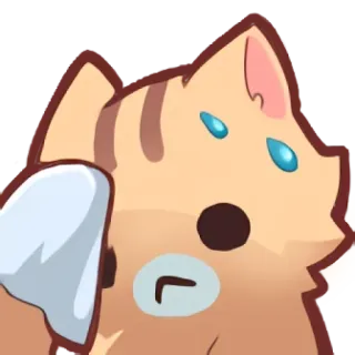 😅 chat, animal, mignon, transpiration, inquiet, épuisé telegram sticker