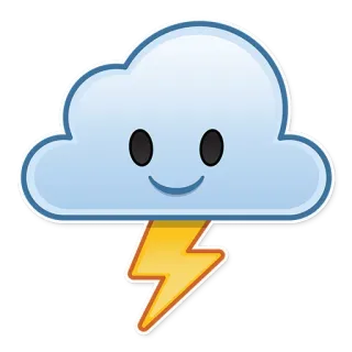 🌩 cloud, lightning, weather, storm, emoji, cute telegram sticker