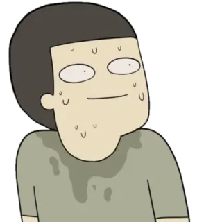 😂 cartone animato, personaggio, sudato, espressione, nervoso telegram sticker