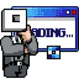 🔁 RAGGING... 픽셀 아트, 로딩, 컴퓨터, 오류, 디지털 아트 telegram sticker