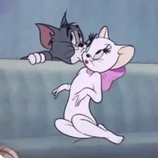 😘 Tom Cat Tom and Jerry Tom e Jerry, cartoni animati, gatto, bacio, animazione, amicizia whatsapp sticker