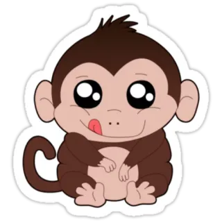🐒 monkey, cartoon, animal, cute, kawaii, sticker telegram sticker
