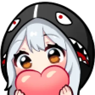 😍 アニメ, 可愛い, ハート, サメ, かわいい, 顔文字, 女の子 telegram sticker