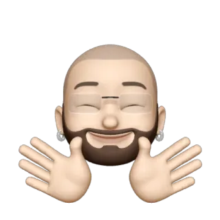 💥 Memoji, Gesicht, Lächeln, Bart, Person whatsapp sticker
