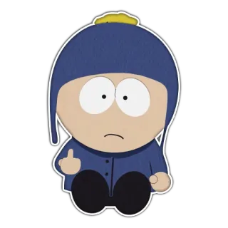🖕 Craig Tucker South Park Dessin animé, Télé, Comédie, Doigt d'honneur, Offensant telegram sticker