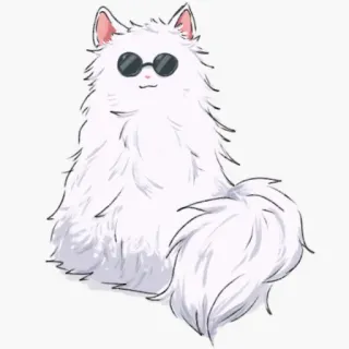 🐈 Katze, Sonnenbrille, flauschig, süß, Tier, Haustier, Cartoon telegram sticker