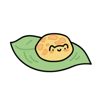 😀 süß, frosch, kawaii, tier, figur, blatt, natur whatsapp sticker