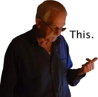 👆 This. Stinkefinger, alter Mann, Geste, respektlos, beleidigend telegram sticker