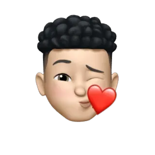 😘 memoji, emoji, heart, face, cartoon telegram sticker