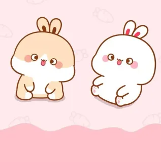 🍼 conejo, conejito, lindo, dibujos animados, kawaii telegram sticker