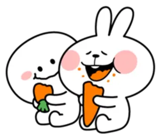 😝 Hase, Kaninchen, Karotte, süß, Cartoon, kawaii telegram sticker