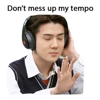 ✋ Don't mess up my tempo música, tempo, auriculares, escuchando, kpop whatsapp sticker