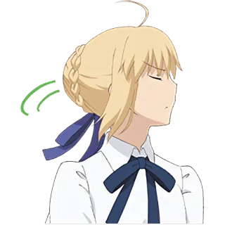 😒 Saber Fate/stay night Anime, Fille, Blonde, Bleu, Sérieux telegram sticker