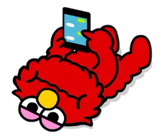 😐 Elmo Elmo, Sesame Street, personaggio dei cartoni animati, rosso, Muppet, adatto ai bambini telegram sticker