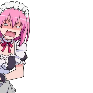 😨 Anime, Hầu gái, Cô gái, Tóc hồng, Hoạt hình whatsapp sticker