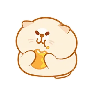 ⭐ kat, dier, eten, honing, schattig, cartoon whatsapp sticker