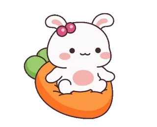 🌵 conejo, zanahoria, lindo, animal, dibujo animado telegram sticker