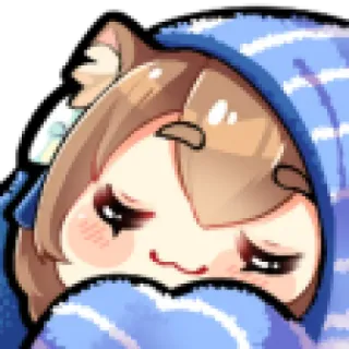 🥱 アニメ, カートゥーン, かわいい, キュート, パーカー, キャラクター, 猫耳 telegram sticker
