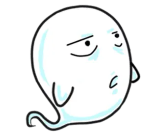 🙄 spook, cartoon, schattig, wit, verdrietig, emo telegram sticker