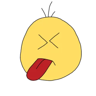 🥵 Emoji, Língua de fora, Rosto, Expressão, Amarelo whatsapp sticker