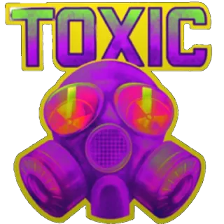 😄 TOXIC Gasmaske, giftig, Gefahr, Risiko, Warnung, Chemikalie telegram sticker