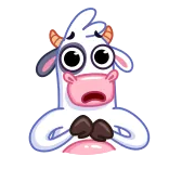 😨 cow, cartoon, cute, animal, sad telegram sticker
