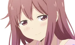 😏 garota anime, fofa, sorrindo, desenho animado, mangá, ilustração telegram sticker