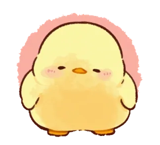 ☺️ poussin, oiseau, mignon, animal, jaune, duveteux, kawaii telegram sticker