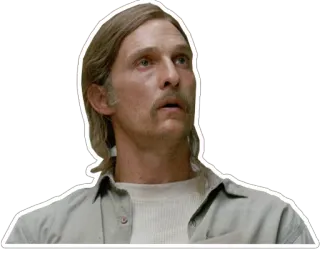 😐 Matthew McConaughey True Detective Мэттью МакКонахи, Настоящий детектив, мужчина, актер, серьезный telegram sticker