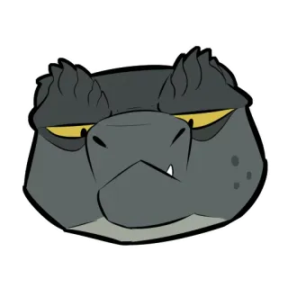 😑 tier, reptil, cartoon, gesicht, wütend, grummelig telegram sticker