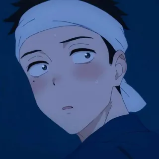 😳 Anime, Cartoon, Mann, Stirnband, Schweiß, Gesichtsausdruck, Animation telegram sticker