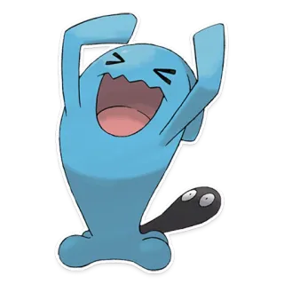 😖 Wobbuffet Pokemon 宝可梦, 果然翁, 卡通, 蓝色, 快乐 whatsapp sticker