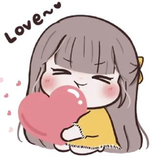 🌙 Love schattig, hart, liefde, cartoon, kawaii whatsapp sticker
