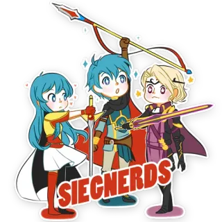 ⚔ SIEGNERDS Anime, Kreskówka, Fan art, Gra wideo, Naklejka, Miecz, Postacie telegram sticker