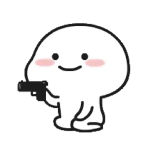 🔫 Cartone animato, Personaggio, Pistola, Arma, Carino, Divertente, Adesivo telegram sticker