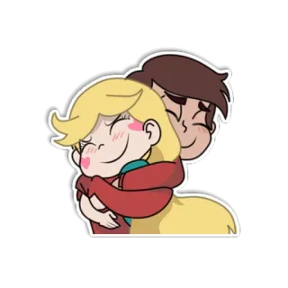 🥕 Star Butterfly สตาร์ บัตเตอร์ฟลาย, มาร์โค ดิแอซ, กอด, การ์ตูน, น่ารัก, ตัวละคร telegram sticker
